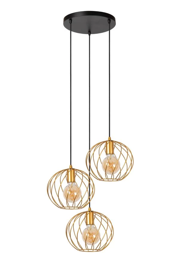 Lucide DANZA - Pendant light - Ø 50 cm - 3xE27 - Matt Gold / Brass - turned off